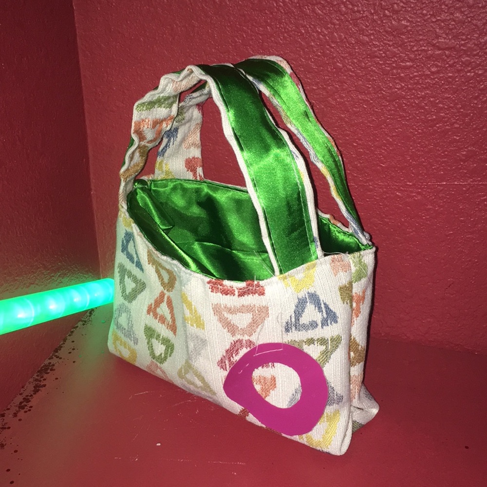 Electric Green Doodlez makeup tote bag
